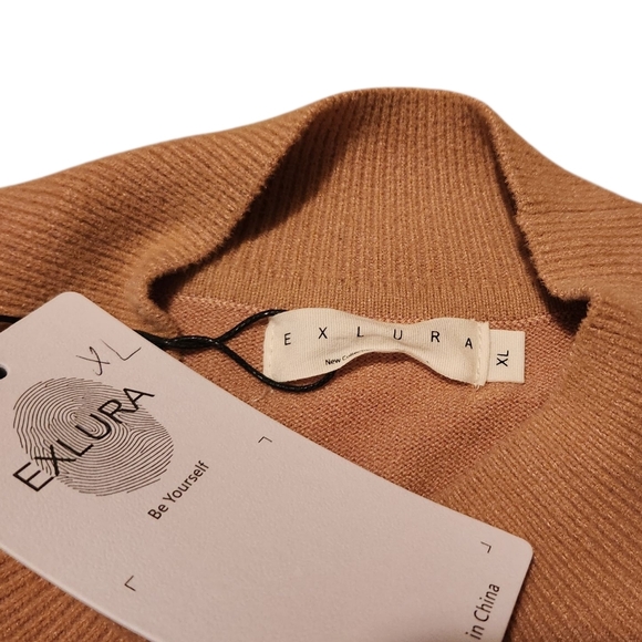 Women’s XL Exlura Tan Knit Long Sleeve Pullover Dress - Picture 2 of 4